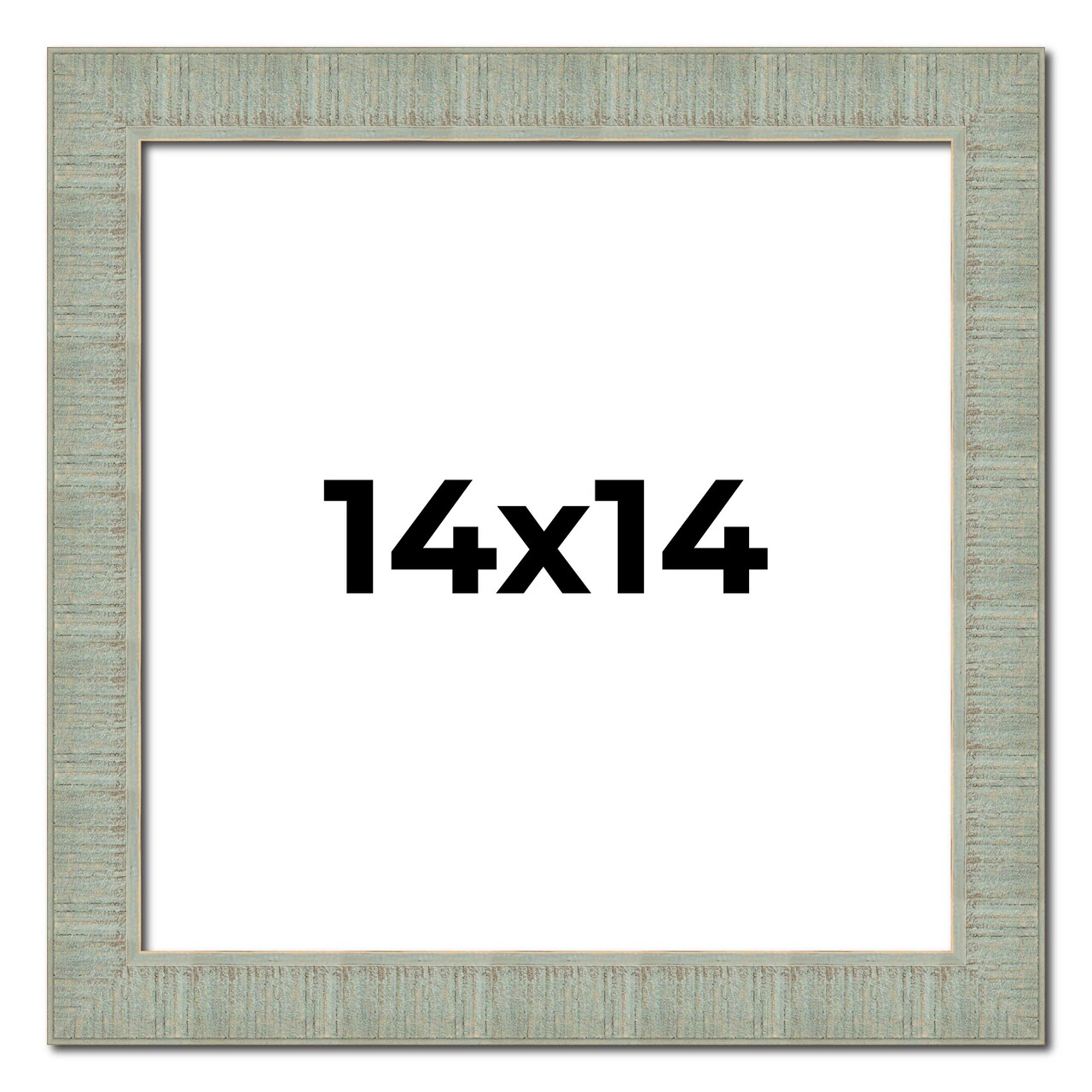 Square Sculpted Blue Picture Frame - UV Acrylic, Foam Board Backing, Hanging Hardware